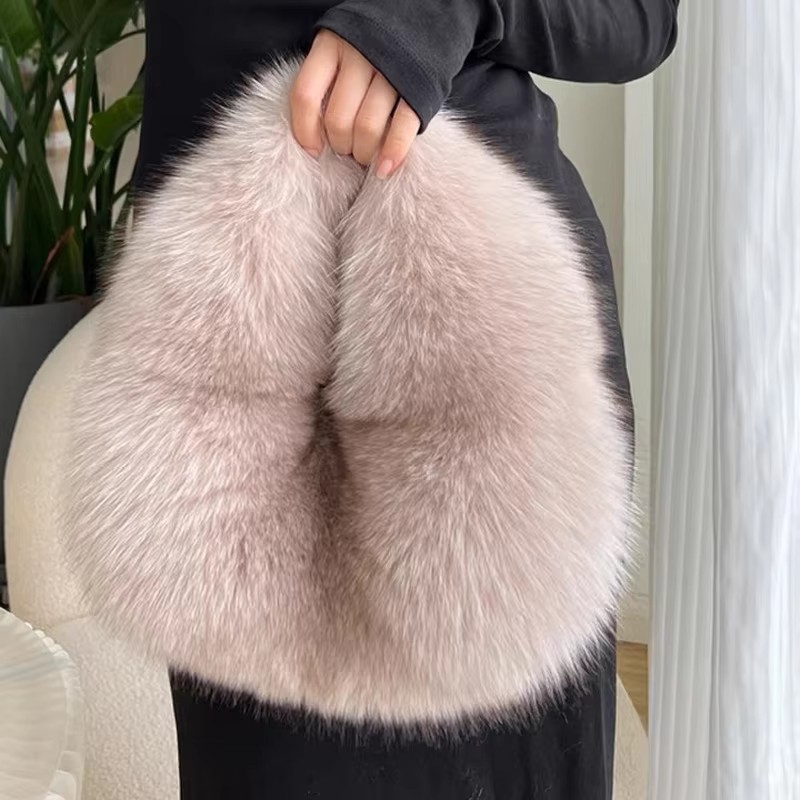 Luxury Bags Tote - Sacs demi-lune en peluche douce et